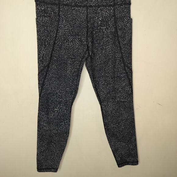 Athleta Salutation Stash Pocket Tight Black White Flecked - Picture 3 of 9